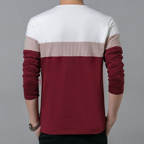 Suéter Masculino Casual de Algodão Fashion Stripe