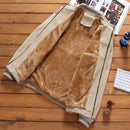 Jaqueta Masculina Slim de Lã Casual Inverno Fleece Bomber Streetwear