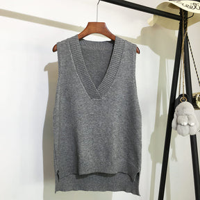 Colete Feminino Gola V Moda Outono Inverno Pateekate