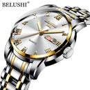 Relógio Masculino Analógico Luminous Luxury Belushi cor golden white