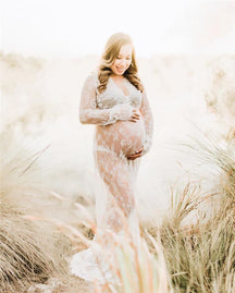 Vestido de Renda para Gestante Grávida Ensaio Fotografia