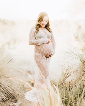 Vestido de Renda para Gestante Grávida Ensaio Fotografia