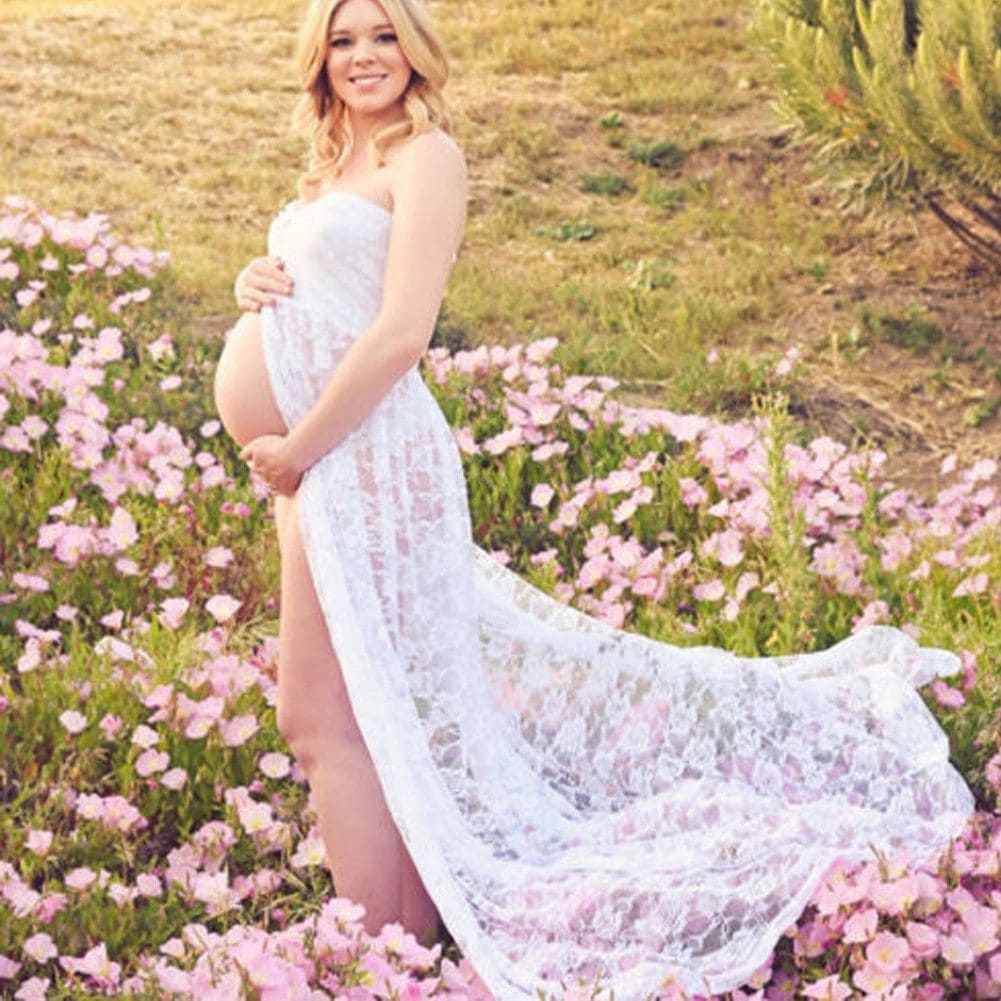 Vestido de Renda para Gestante Grávida Ensaio Fotografia