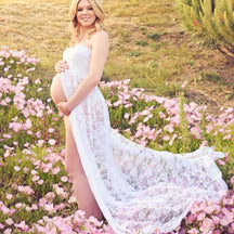 Vestido de Renda para Gestante Grávida Ensaio Fotografia
