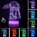 Luminária Abajur Led 3D Luz Noturna Star Wars Guerra nas Estrelas