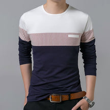 Suéter Masculino Casual de Algodão Fashion Stripe