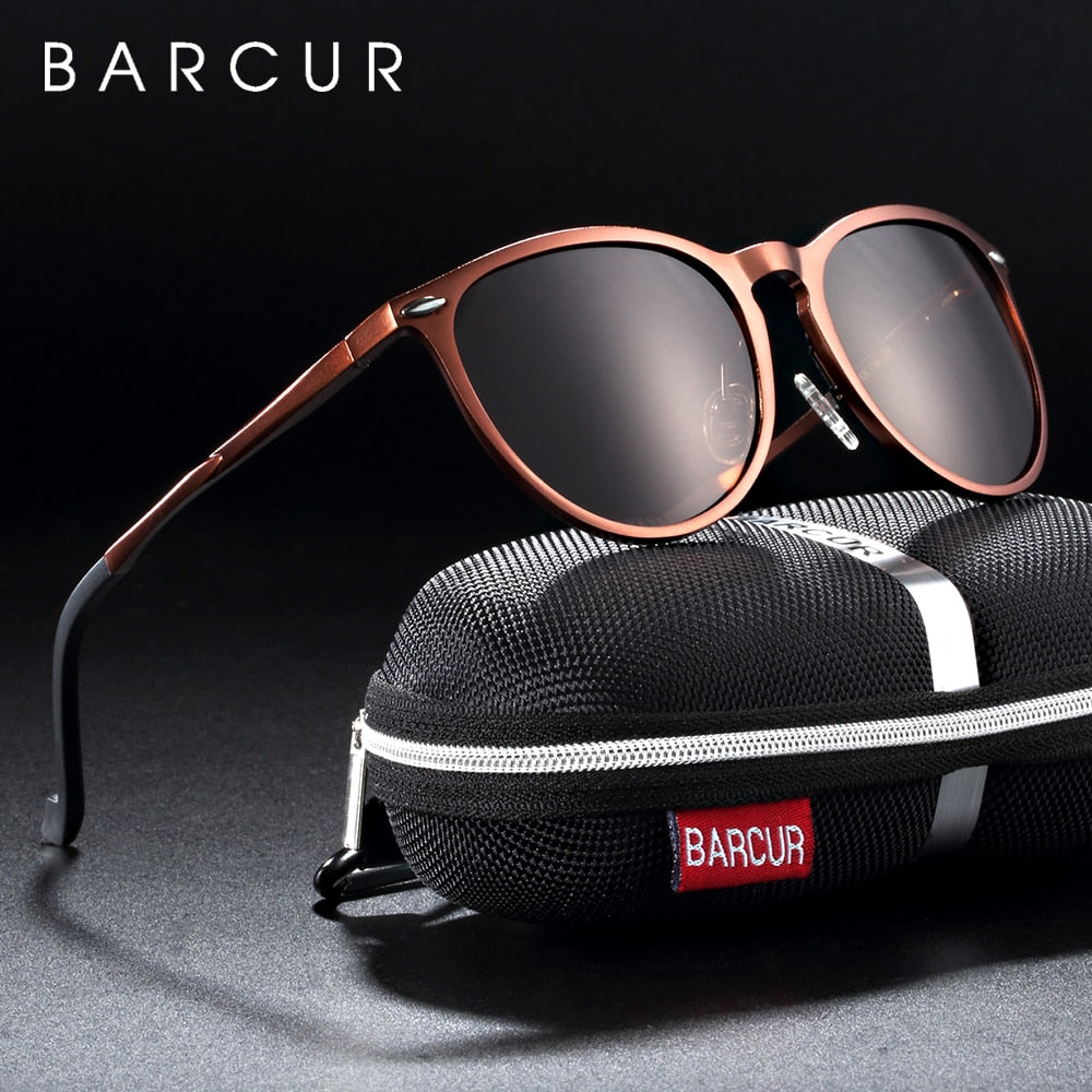 Óculos de Sol Feminino Retro Alumínio Polarizado Barcur