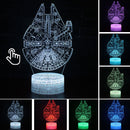 Luminária Abajur Led 3D Luz Noturna Star Wars Guerra nas Estrelas