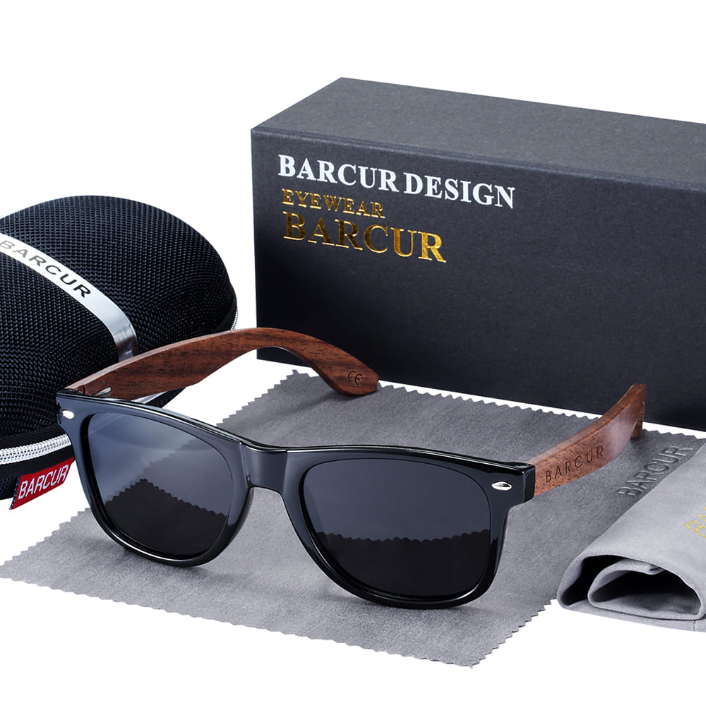Óculos de Sol Masculino Madeira Pine Polarizado Barcur