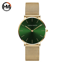 Relógio Feminino de Luxo Hannah Martin Quartzo À Prova D'Água Minimalista