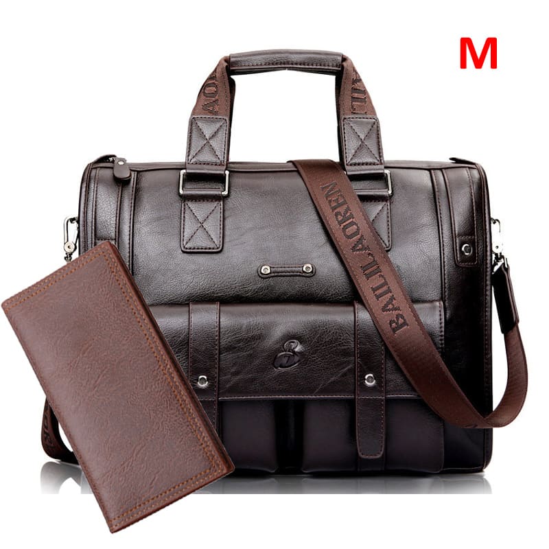 Pasta Masculina Executiva Maleta de Couro Legítimo Wellvo Handbag