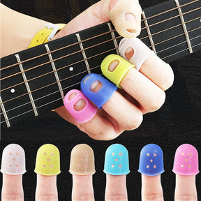 Kit Protetores para Dedos Silicone Tocar Violão Guitarra Baixo