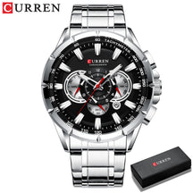 Relógio Masculino Analógico Esporte Casual com Pulseira de Aço Inoxidável New Luminous Curren