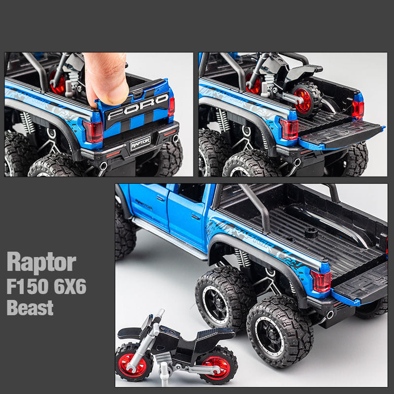 Carrinho de Brinquedo Miniatura Caminhonete Pick-Up F150 Beast Raptor Off-Road