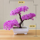 Planta Artificial Bonsai Colorido com Vaso para Decoração