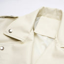 Jaqueta Casual de Couro Sintético Feminina