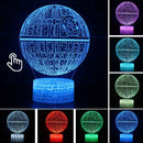 Luminária Abajur Led 3D Luz Noturna Star Wars Guerra nas Estrelas