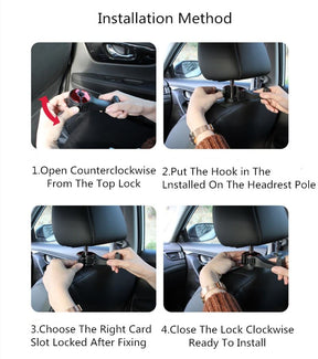 Suporte Veicular para Telefone Celular com Gancho para Assento Traseiro