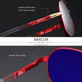 Óculos de Sol Aviador Masculino de Alumínio Polarizado Classic Vintage Barcur