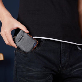 Mini Carteira Bison Denim Slim Couro Legítimo Original Magic