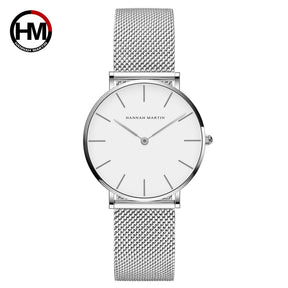 Relógio Feminino de Luxo Joias Hannah Martin Quartzo CH36-W à Prova D'Água