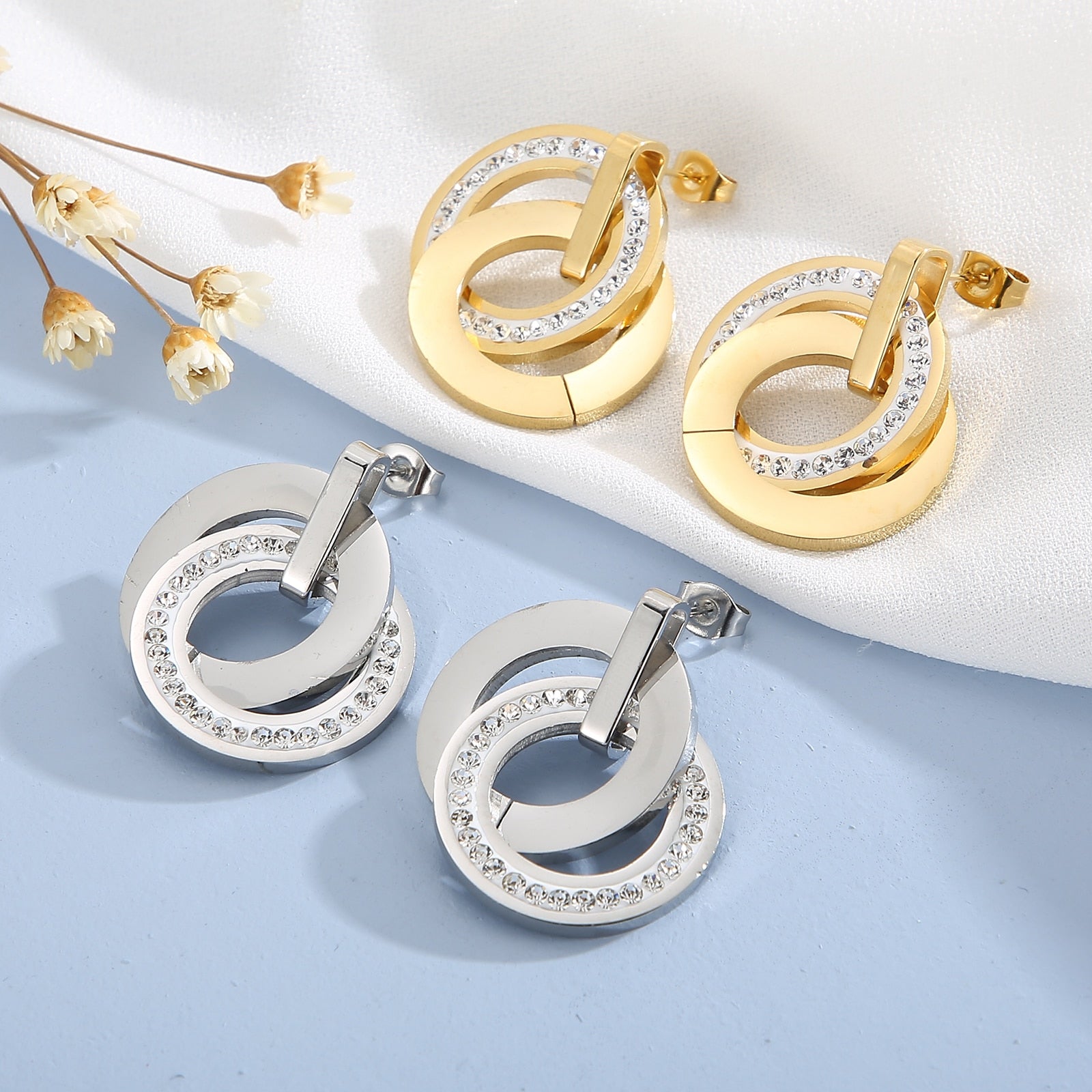 Conjunto Semijoia Colar e Brinco 