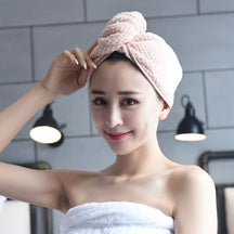 Toalha para Cabelo de Microfibra Secagem Rápida cor rosa