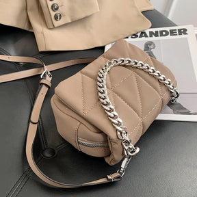 Bolsa de Ombro Feminina Tiracolo de Couro Sintético com Alça Corrente Luxury Style