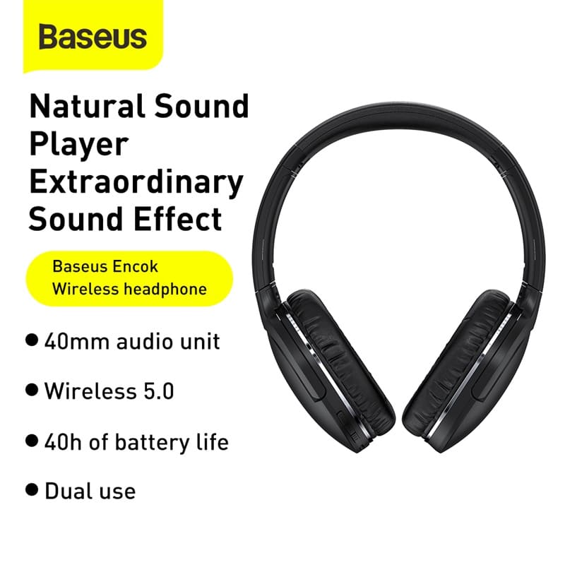 Headphone Baseus Encok D02 Pro Gamer Fone De Ouvido Sem Fio Bluetooth 5.0