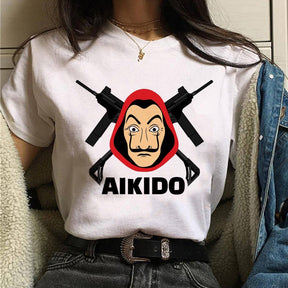 Camiseta Blusa Feminina Manga Curta La Casa De Papel