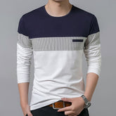 Suéter Masculino Casual de Algodão Fashion Stripe