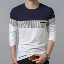 Suéter Masculino Casual de Algodão Fashion Stripe