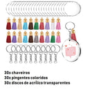 Chaveiro de Acrílico Personalizado Kit de Artesanato 90 Peças