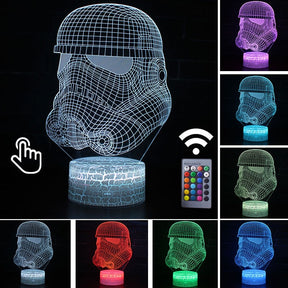 Luminária Abajur Led 3D Luz Noturna Star Wars Guerra nas Estrelas