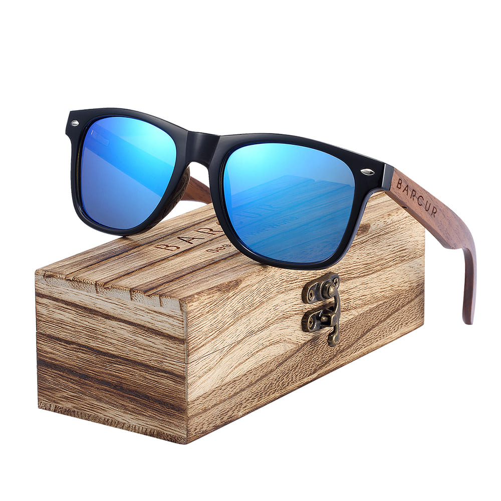 Óculos de Sol Masculino Madeira Pine Polarizado Barcur
