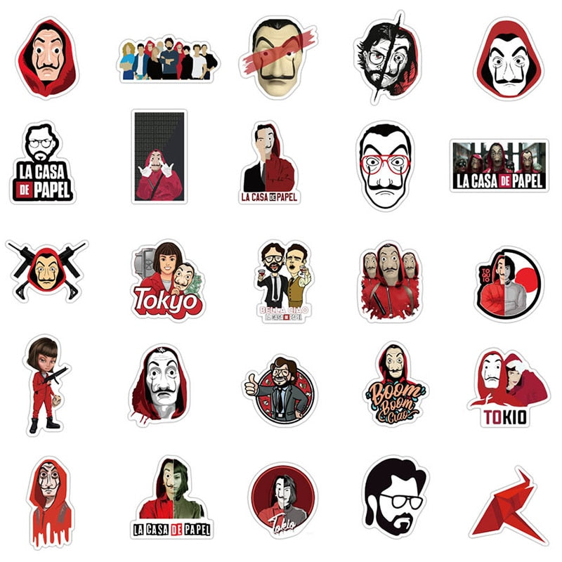 Kit Adesivos Stickers Personagens La Casa De Papel
