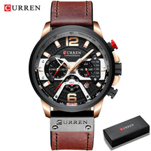 Relógio Masculino Analógico Pulseira de Couro Top Brand Luxury Curren