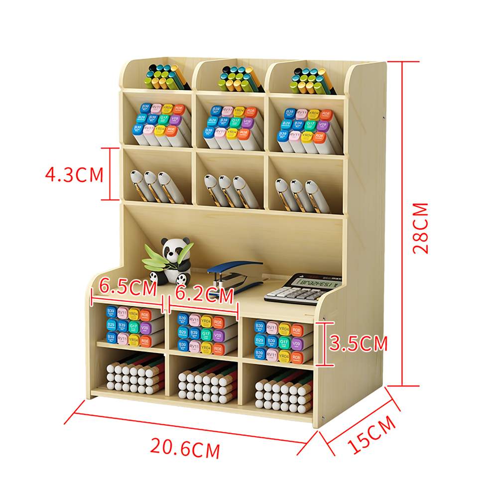 Organizador de Mesa Escritório Madeira Multifuncional