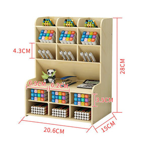 Organizador de Mesa Escritório Madeira Multifuncional