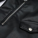 Jaqueta Casual de Couro Sintético Feminina