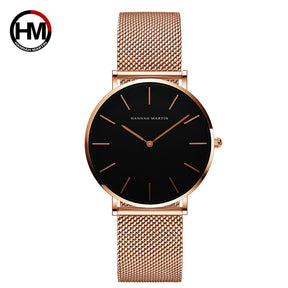 Relógio Feminino de Luxo Joias Hannah Martin Quartzo CH36-W à Prova D'Água