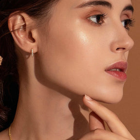 Brincos Femininos Banhados a Prata 925 com Zircônia