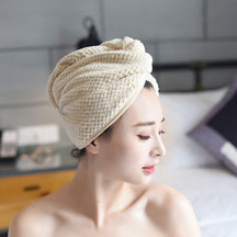 Toalha para Cabelo de Microfibra Secagem Rápida cor bege