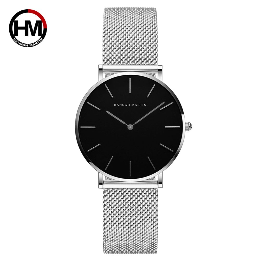Relógio Feminino de Luxo Joias Hannah Martin Quartzo CH36-W à Prova D'Água