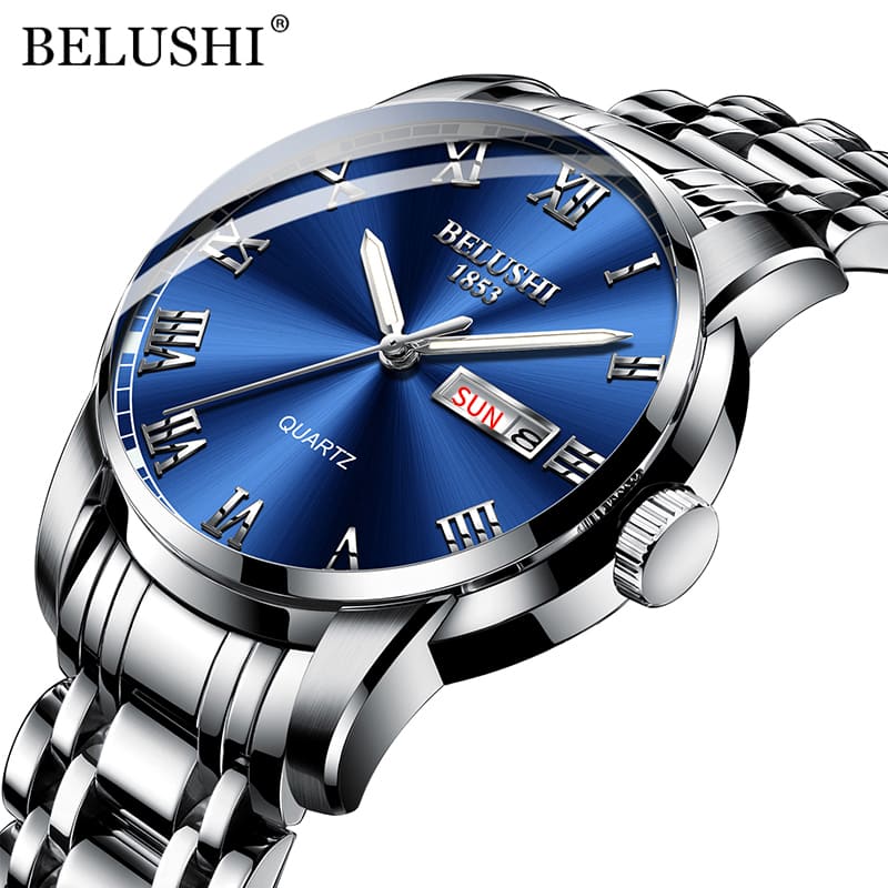 Relógio Masculino Analógico Luminous Luxury Belushi cor silver blue
