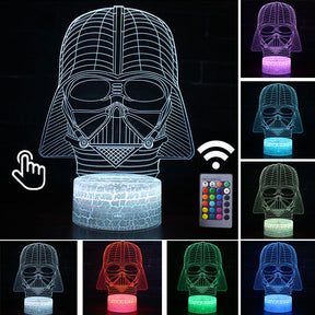 Luminária Abajur Led 3D Luz Noturna Star Wars Guerra nas Estrelas