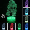 Luminária Abajur Led 3D Luz Noturna Star Wars Guerra nas Estrelas