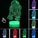 Luminária Abajur Led 3D Luz Noturna Star Wars Guerra nas Estrelas