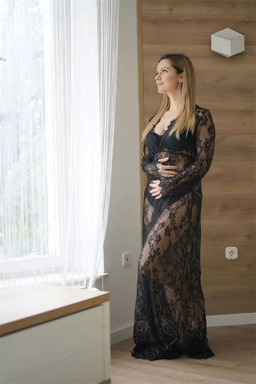 Vestido de Renda para Gestante Grávida Ensaio Fotografia