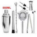 Kit Bartender Coqueteleira Profissional Peças Inox Drinks Coquetéis 550ML 750ML